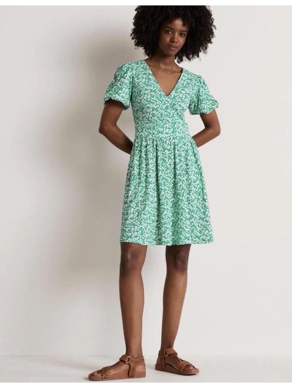 Boden Mint Green Floral Mini Dress